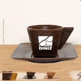 Xícara e Pires Sustentável em Fibra de Coco Personalizado