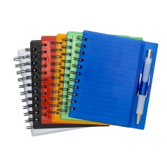 Caderneta Plástica Wire-o com Caneta Personalizada