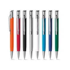 Caneta Esferográfica Alumínio Emborrachada Personalizada