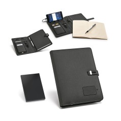 Pasta A5 em Couro Sintético com Power Bank Personalizada