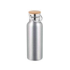 Garrafa Térmica Inox com Tampa de Bambu Personalizada