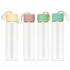 Garrafa Vidro 330ml Alça de Algodão Personalizada