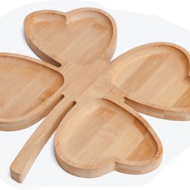 Petisqueira Bambu com Formato Trevo Personalizada