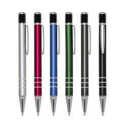 Caneta Metal com Detalhes Prata Colorida Personalizada