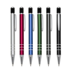 Caneta Metal com Detalhes Prata Colorida Personalizada