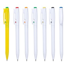 Caneta Personalizada Branca com Trava no Clip