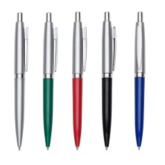 Caneta Personalizada Prata com Detalhes Coloridos