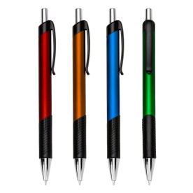 Caneta Personalizada Colorida com Grip Emborrachado