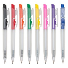 Caneta Personalizada Translúcida com Trava no Clip