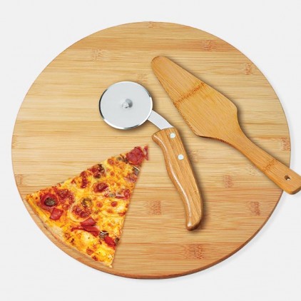 Conjunto para Pizza Em Bambu 35 Cm Personalizado