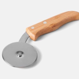 Cortador de Pizza em Bambu e Inox Personalizado