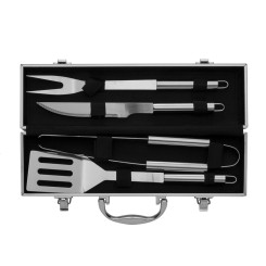 Kit Churrasco 4 Peças em Maleta de Alumínio