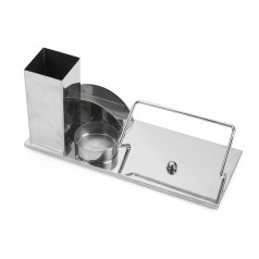 Kit Escritório 4 em 1 em Inox Espelhado Personalizado