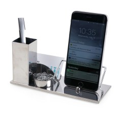 Kit Escritório 4 em 1 em Inox Espelhado Personalizado