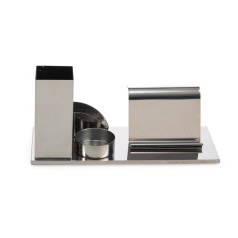 Kit Escritório 4 em 1 Inox Espelhado Personalizado