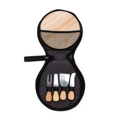 Kit Queijo 4 Peças com Tábua de Bambu Personalizado