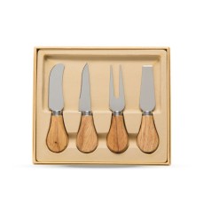 Kit Queijo 4 Peças com Estojo Aveludado Personalizado