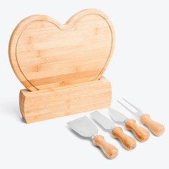 Kit Queijo com Base em Bambu Personalizado