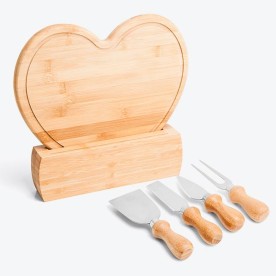 Kit Queijo com Base em Bambu Personalizado