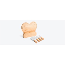 Kit Queijo com Base em Bambu Personalizado
