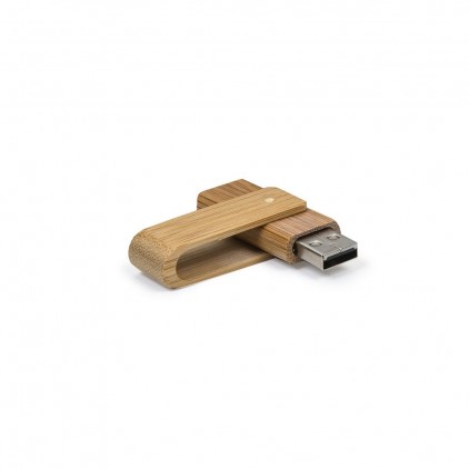 Pen Drive 4GB Giratório Bambu com Logo