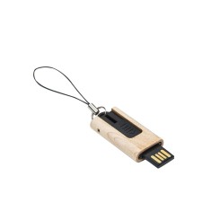 Pen Drive Retrátil 4GB de Madeira Personalizado