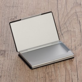 Porta Cartão em Couro Sintético e Alumínio Personalizado