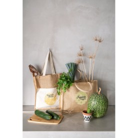 Sacola de Juta com Bolso Frontal Personalizada