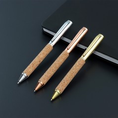 Caneta Metálica em Cortiça com Rotação Personalizada