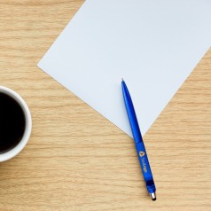 Caneta Plástica Personalizada com Suporte e Touch Screen