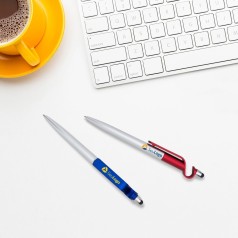 Caneta Personalizada 3 em 1 com Suporte e Touch Screen