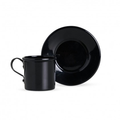Xícara 100ml com Pires em Alumínio com logo Xícara 100ml com Pires em Alumínio com logo