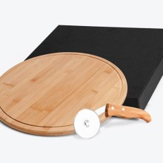 Kit para Pizza em Bambu Personalizado