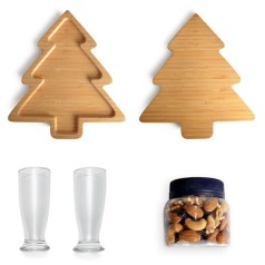 Kit Petisqueira Pinheiro com Copos e Mix Personalizado