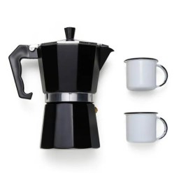 Kit Cafeteira Italiana com Canecas Personalizadas