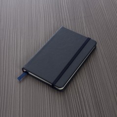 Caderneta Couro Sintético Pautada com Elástico Personalizada