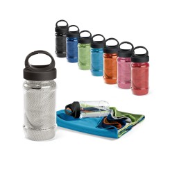 Kit Toalha Refrescante e Garrafa 440ml Personalizado