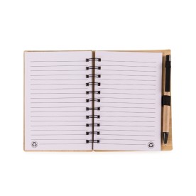 Caderno Papelão e Bambu com Caneta Personalizado