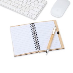 Caderno de Bambu com Caneta Personalizado