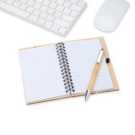 Caderno de Bambu com Caneta Personalizado