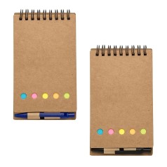 Bloco de Anotações Kraft Wire-o c/ Caneta Personalizado