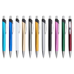 Caneta Metálica Básica Clique Azul Personalizada