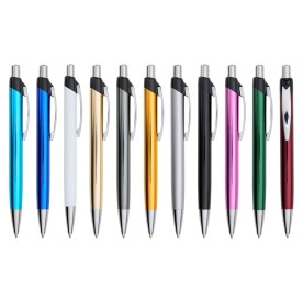 Caneta Metálica Básica Clique Azul Personalizada