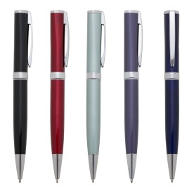 Caneta Metálica com Rotação Azul Personalizada