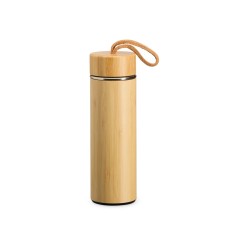 Garrafa Térmica Bambu e Inox 400ml Personalizada