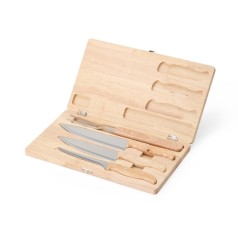 Kit Churrasco 4 Peças em Estojo de Madeira