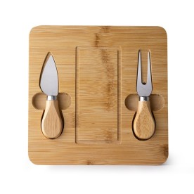 Kit Queijo com Tábua em Bambu e Imã Personalizado