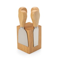 Kit Queijo com Suporte Magnético de Bambu Personalizado