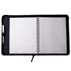 Pasta Caderno em Couro Sintético com Zíper Personalizada