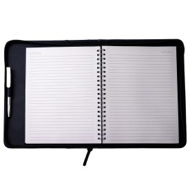 Pasta Caderno em Couro Sintético com Zíper Personalizada